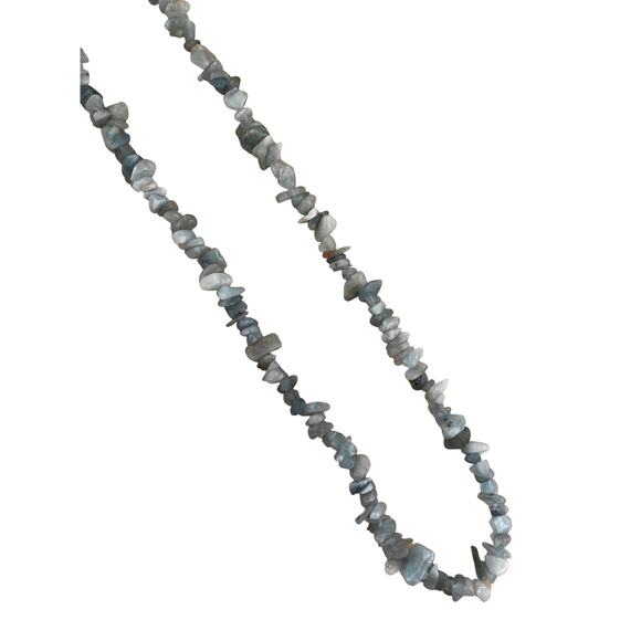 Vintage Aquamarine Gemstone Chip Strand Necklace - Picture 1 of 5
